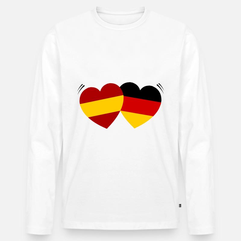 Die spanisch deutsche Liebe - Männer Premium Bio Langarmshirt - Weiß