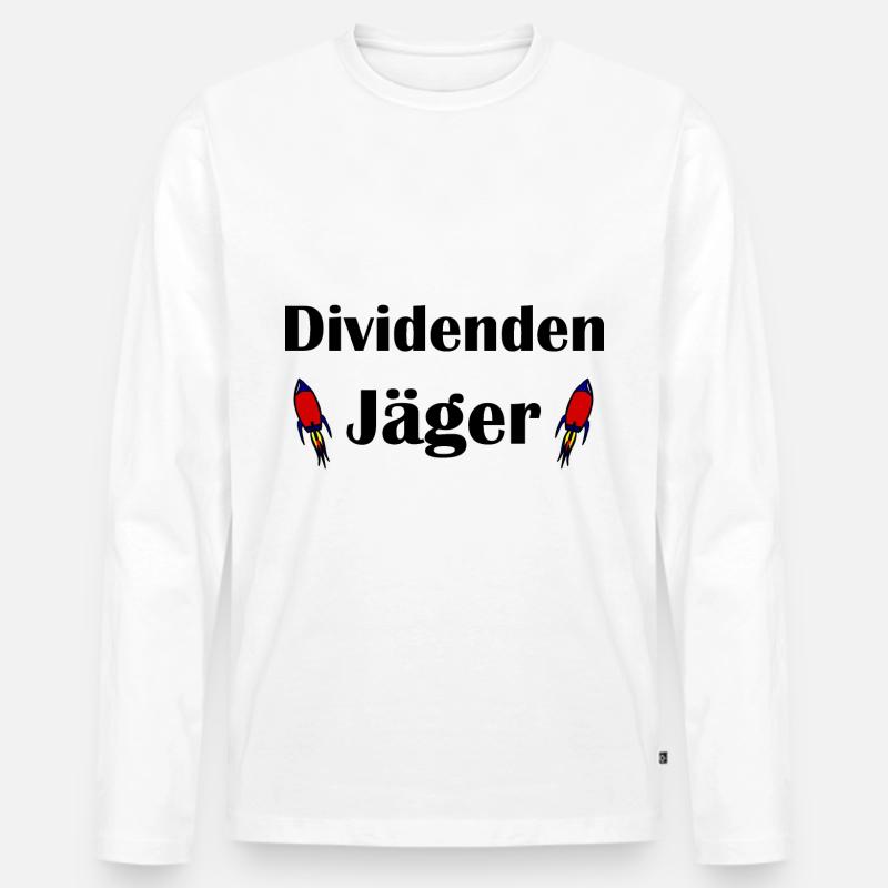 Der Dividendenjäger - Männer Premium Bio Langarmshirt - Weiß