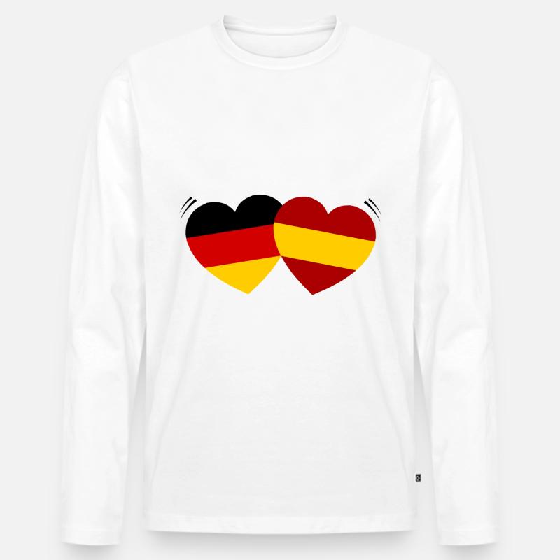 Ein spanisch deutsches Paar - Männer Premium Bio Langarmshirt - Weiß