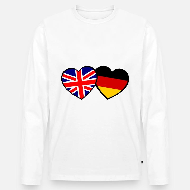 Britisch Deutsche Partner - Männer Premium Bio Langarmshirt - Weiß