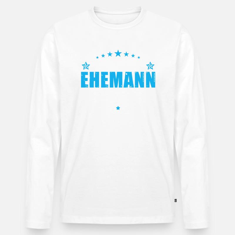 Bester Ehemann und Papa Geschenk zum Vatertag - Männer Premium Bio Langarmshirt - Weiß