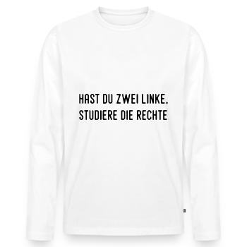 Si vous avez deux droits des études - T-shirt manches longues Premium bio Homme - blanc - Devant - Nico (187cm)