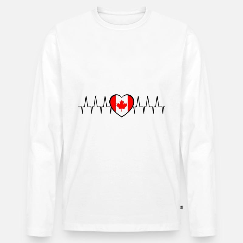 Die kanadische Frequenz - Männer Premium Bio Langarmshirt - Weiß