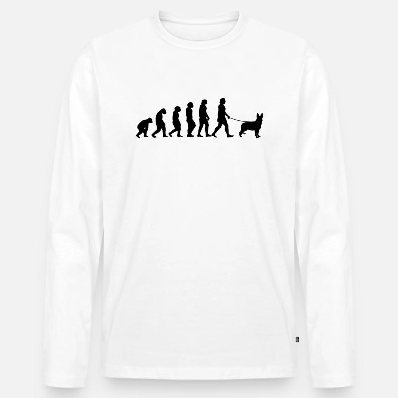 Harzer Fuchs Evolution deutscher Hütehund Geschenk - Männer Premium Bio Langarmshirt - Weiß