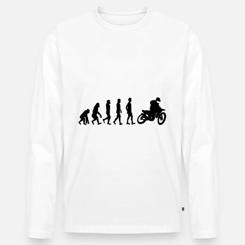 Evolution Motorrad - Männer Premium Bio Langarmshirt - Weiß