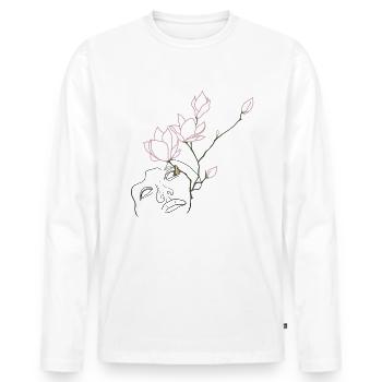 From chaos is born the Lotus - Men's Premium Organic Long Sleeve Shirt - white - Front - Nico (187cm)