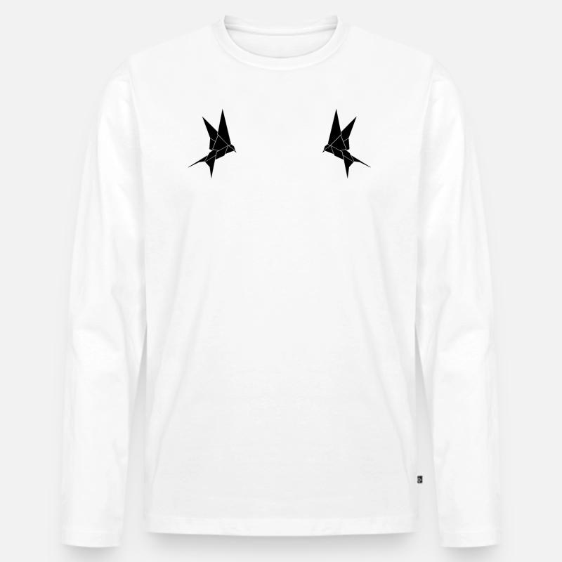 Schwalben - Männer Premium Bio Langarmshirt - Weiß