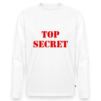Top secret - Men's Premium Organic Long Sleeve Shirt - white - Front - Nico (187cm)