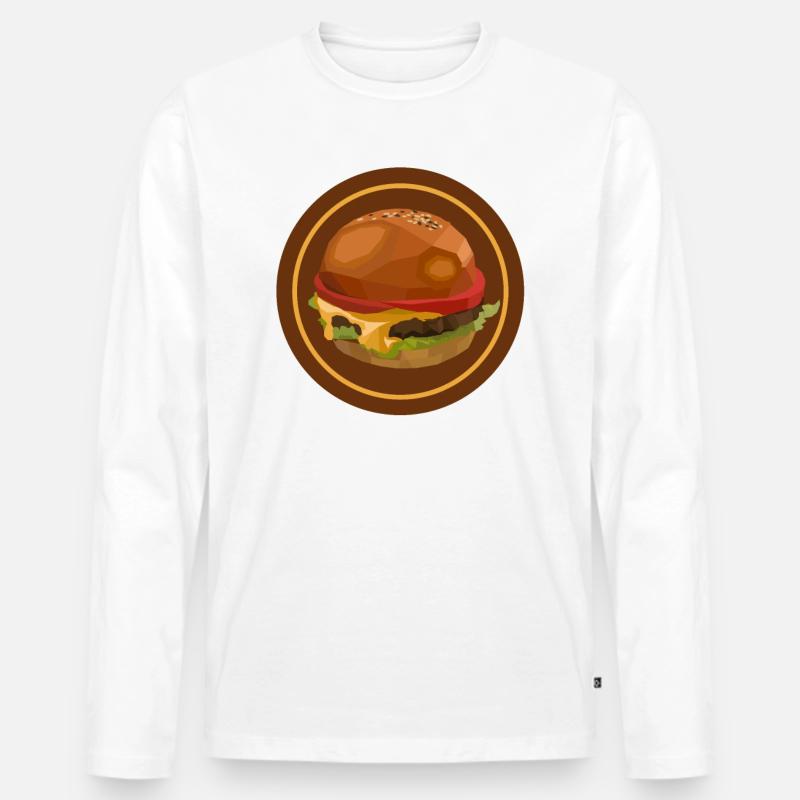Burger - Männer Premium Bio Langarmshirt - Weiß