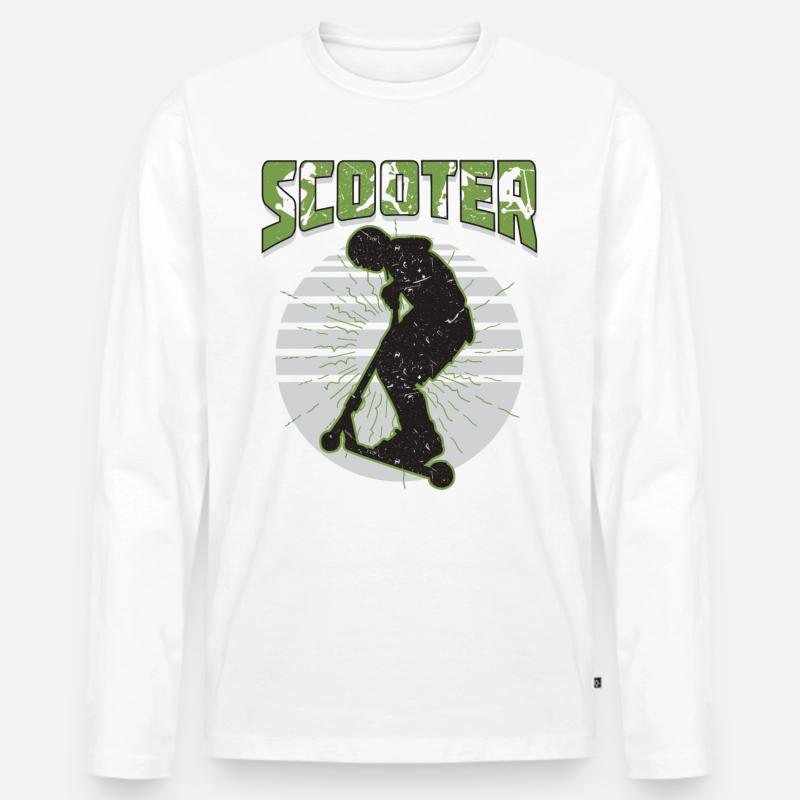 Scooter Stuntscooter Stunt Roller - Männer Premium Bio Langarmshirt - Weiß