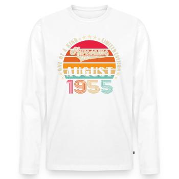 Awesome since August 1955 67th Birthday Gift - Men's Premium Organic Long Sleeve Shirt - white - Front - Nico (187cm)