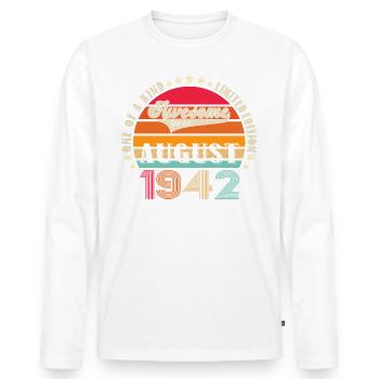 Awesome since August 1942 80th Birthday Gift - Men's Premium Organic Long Sleeve Shirt - white - Front - Nico (187cm)