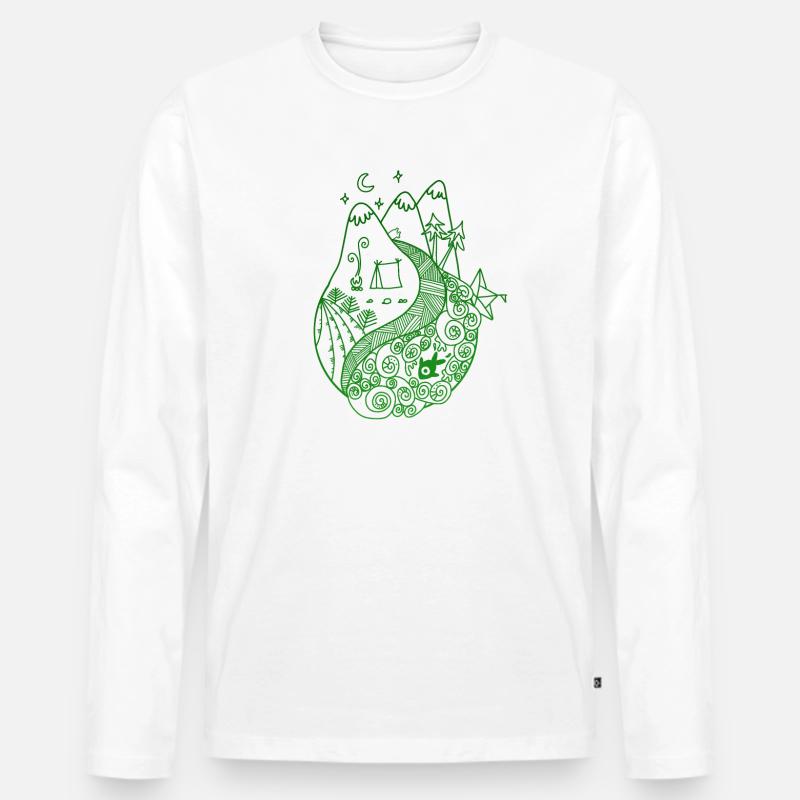 Halte die Erde einfach - Männer Premium Bio Langarmshirt - Weiß