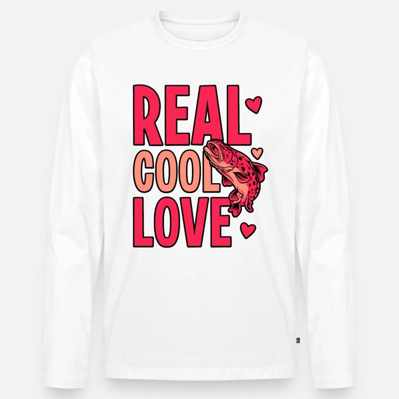 Real Cool Love - Männer Premium Bio Langarmshirt - Weiß