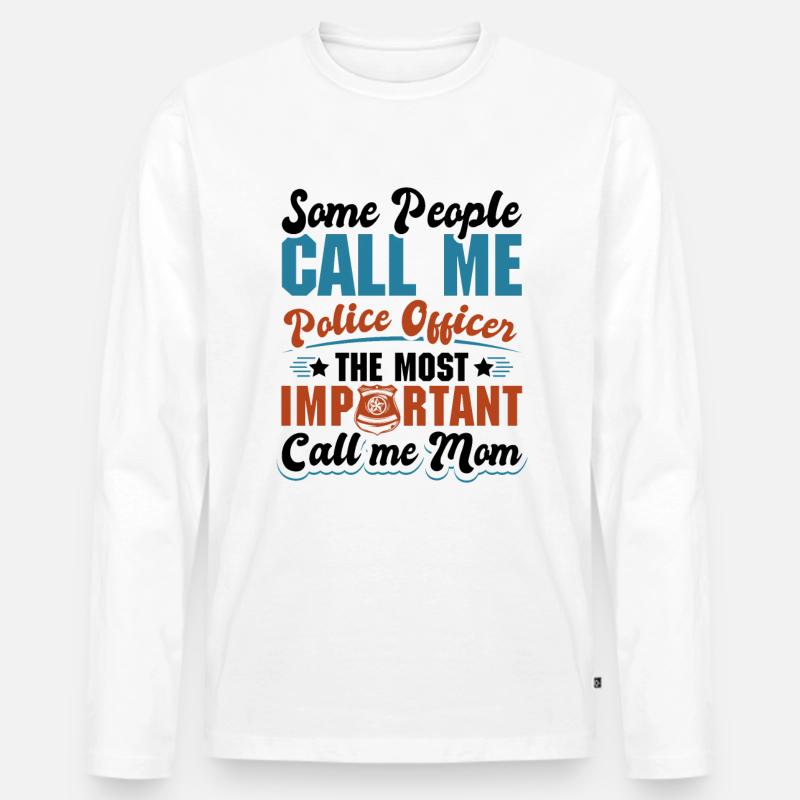 Polizei Polizist Polizeibeamte - Männer Premium Bio Langarmshirt - Weiß