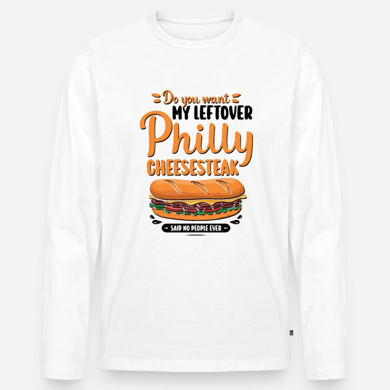 Philly Breakfast Sandwich - Männer Premium Bio Langarmshirt - Weiß