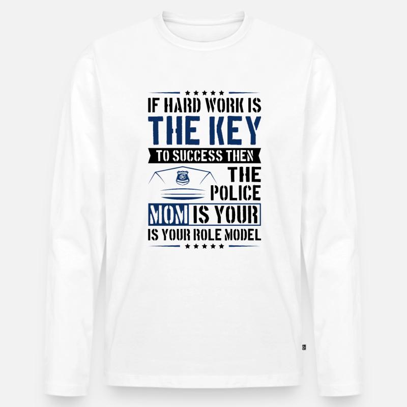 Polizei Polizist Polizeibeamte - Männer Premium Bio Langarmshirt - Weiß