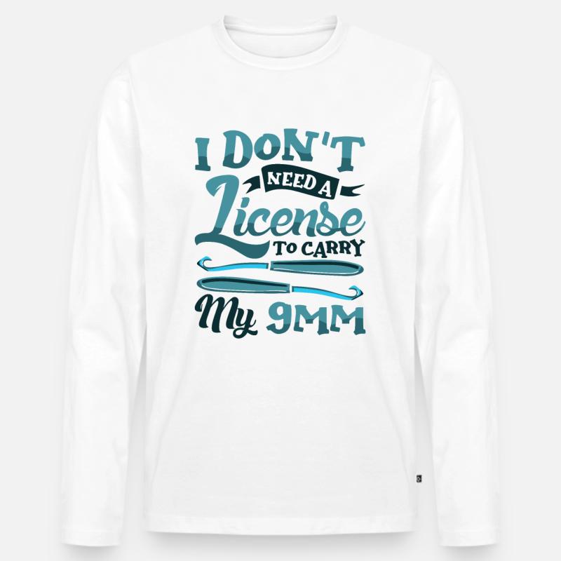 I don't give a knit - Männer Premium Bio Langarmshirt - Weiß