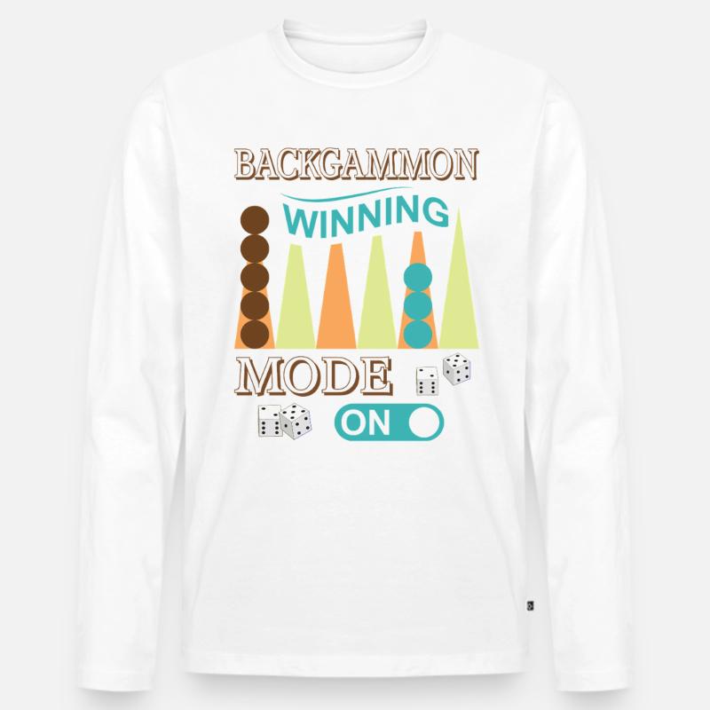 Backgammon Spiel - Männer Premium Bio Langarmshirt - Weiß