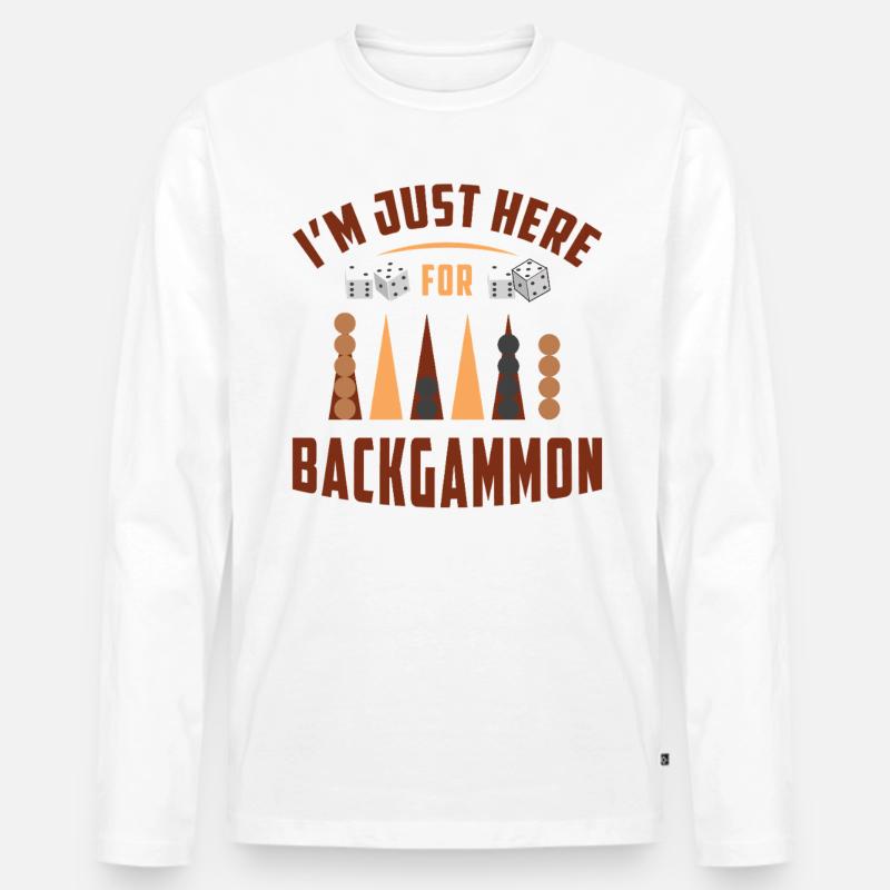 Backgammon Spiel - Männer Premium Bio Langarmshirt - Weiß