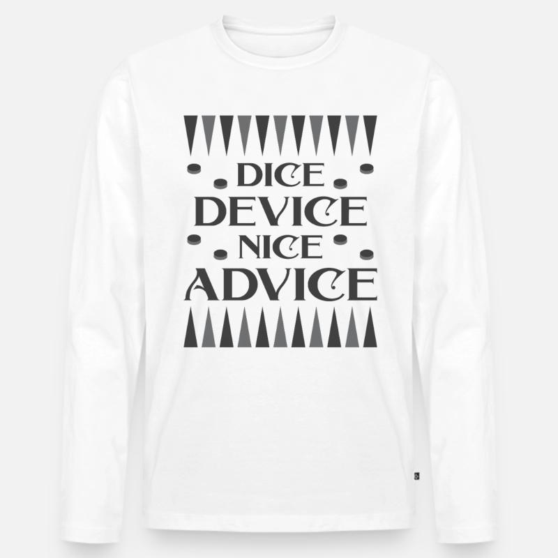 Backgammon Spiel - Männer Premium Bio Langarmshirt - Weiß