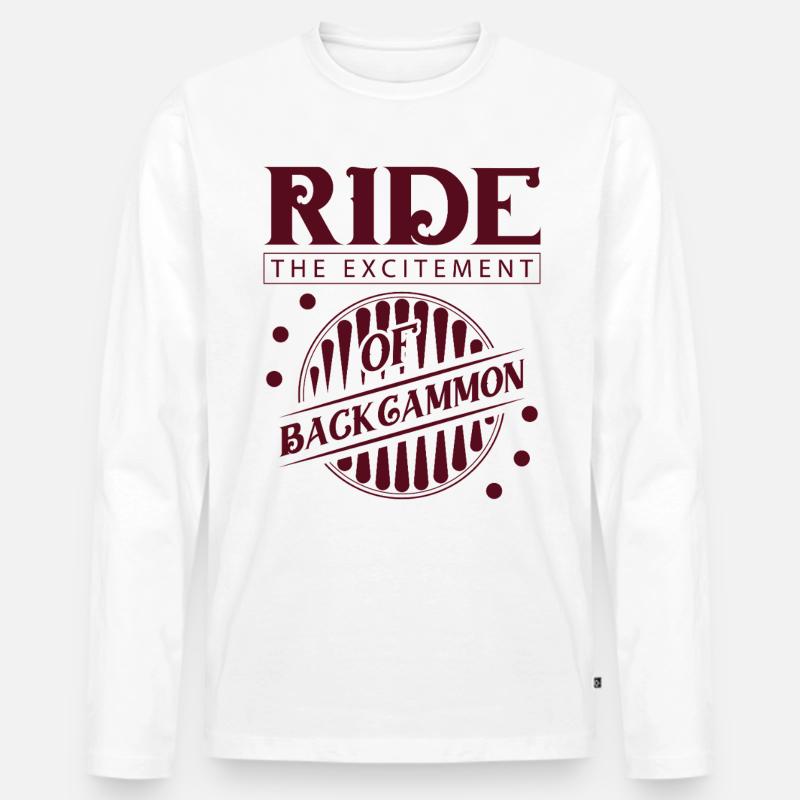 Backgammon Spiel - Männer Premium Bio Langarmshirt - Weiß