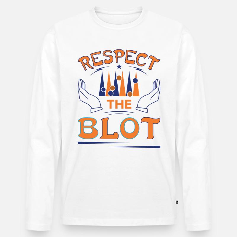 Backgammon Spiel - Männer Premium Bio Langarmshirt - Weiß