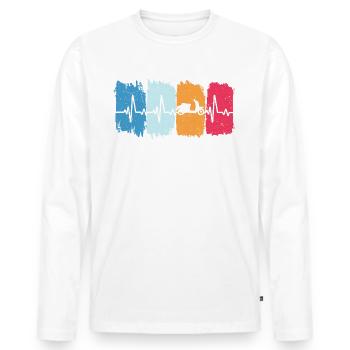 rollerfahren retro herzschlag scooter moped - Männer Premium Bio Langarmshirt - Weiß - Vorne - Nico (187cm)