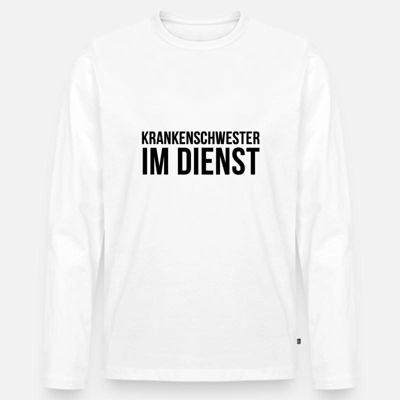 Krankenschwester Ausbildung Pflegekraft Geschenk - Männer Premium Bio Langarmshirt - Weiß
