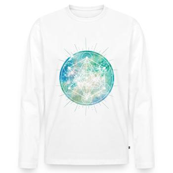 Celtic SYMBOLS - Metatron - Celts - Men's Premium Organic Long Sleeve Shirt - white - Front - Nico (187cm)