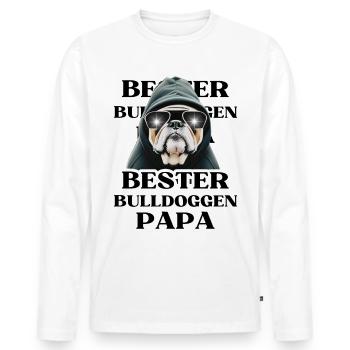 BEST BULLDOGS DAD Dog BULLDOG Dogs - Men's Premium Organic Long Sleeve Shirt - white - Front - Nico (187cm)