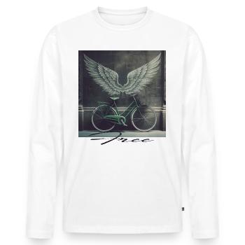 Bike - Men's Premium Organic Long Sleeve Shirt - white - Front - Nico (187cm)
