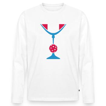 Jour Dinking Drôle Martini Pickleball - T-shirt manches longues Premium bio Homme - blanc - Devant - Nico (187cm)