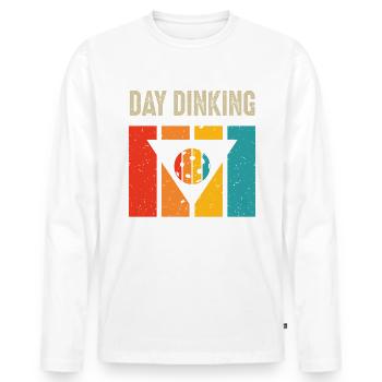 Jour Dinking Drôle Martini Pickleball - T-shirt manches longues Premium bio Homme - blanc - Devant - Nico (187cm)