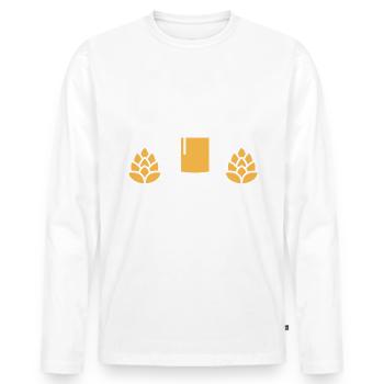 Acclamations et bières pour le 40e anniversaire - T-shirt manches longues Premium bio Homme - blanc - Devant - Nico (187cm)
