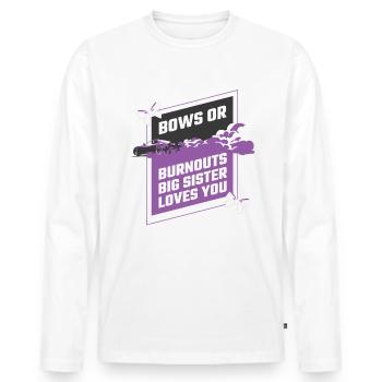 Burnouts Or Bows Gender Reveal Party - T-shirt manches longues Premium bio Homme - blanc - Devant - Nico (187cm)