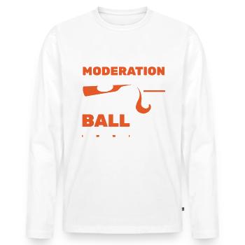 Drôle de vin et de pickleball - T-shirt manches longues Premium bio Homme - blanc - Devant - Nico (187cm)
