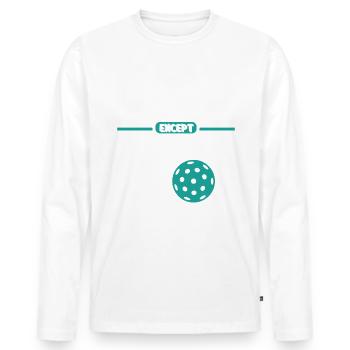 Drôle de vin et de pickleball - T-shirt manches longues Premium bio Homme - blanc - Devant - Nico (187cm)