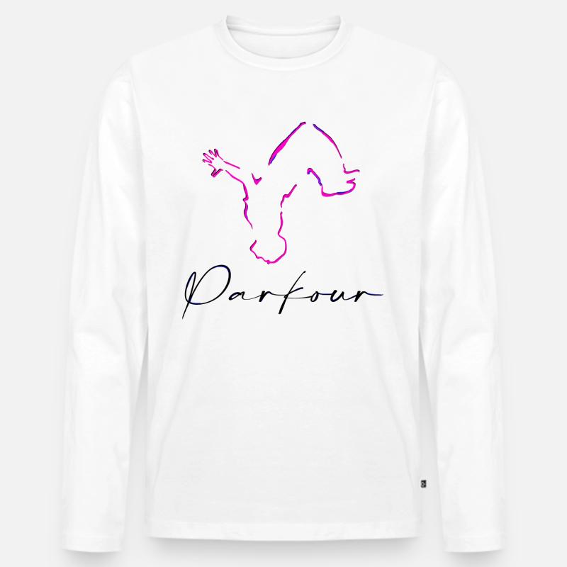 Parkour - Männer Premium Bio Langarmshirt - Weiß
