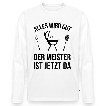 Grill Grillen Meister Lustiger Spruch - Männer Premium Bio Langarmshirt - Weiß - Vorne - Nico (187cm)