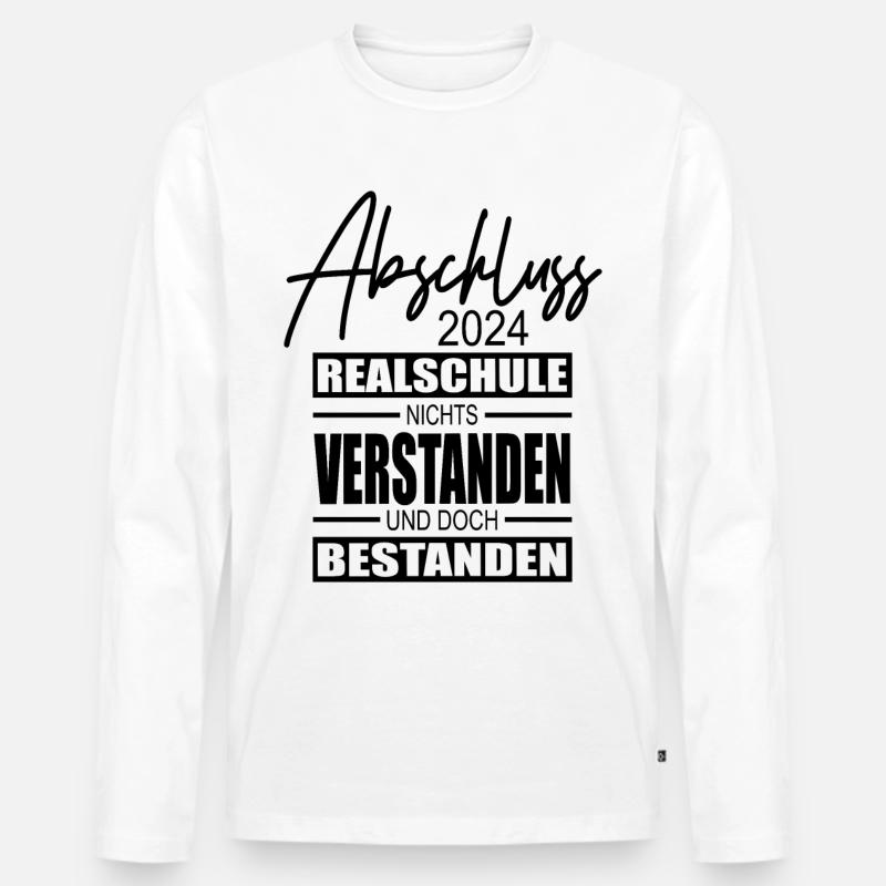 Abschluss 2024 Realschule - Männer Premium Bio Langarmshirt - Weiß