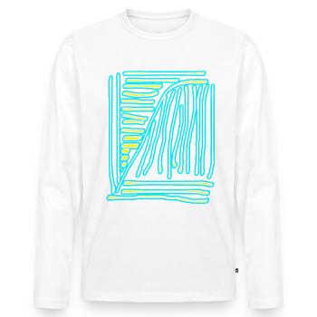 kaligraphie dessin turkis jaune - T-shirt manches longues Premium bio Homme - blanc - Devant - Nico (187cm)