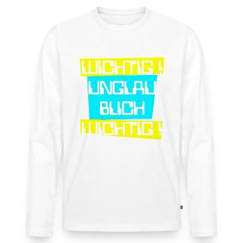 wichtig unglaublich wichtig hell - Männer Premium Bio Langarmshirt - Weiß - Vorne - Nico (187cm)