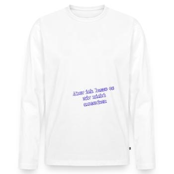 fit aber nicht anmerken weiss - Männer Premium Bio Langarmshirt - Weiß - Vorne - Nico (187cm)