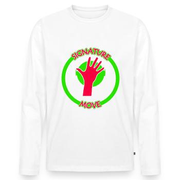 signature move face palm green red - Männer Premium Bio Langarmshirt - Weiß - Vorne - Nico (187cm)