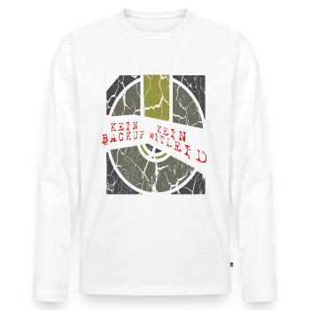kein backup kein mitleid weiss - Männer Premium Bio Langarmshirt - Weiß - Vorne - Nico (187cm)