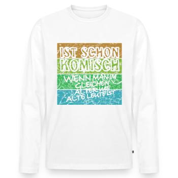 komisches alter weiss alt - Männer Premium Bio Langarmshirt - Weiß - Vorne - Nico (187cm)