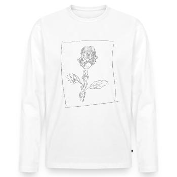 rosenbaum for dark - Männer Premium Bio Langarmshirt - Weiß - Vorne - Nico (187cm)