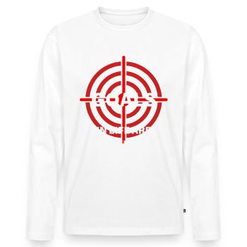 ZIELE im Leben sind sehr wichtig (2) - Männer Premium Bio Langarmshirt - Weiß - Vorne - Nico (187cm)