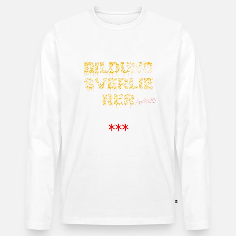 bildungsverlierer/in/endes - Männer Premium Bio Langarmshirt - Weiß